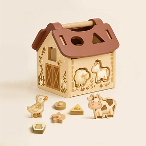 Сортер деревянный Mrs. Ertha "Animal Farm", бежевый